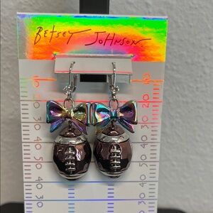 Betsey Johnson | Iridescent Bow Football 🏈 Earrings
